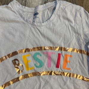 Old Navy White Tee with Colorful 'Bestie' Design